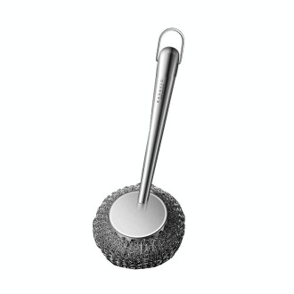 Kacheeg 304 Stainless Steel Pot Brush Kitchen Cleaning And Dishwashing Tools, Style: Short