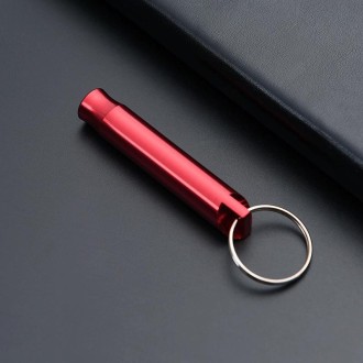 6 PCS Multifunctional Whistle Keychain Men Keyring Pendant(Red)