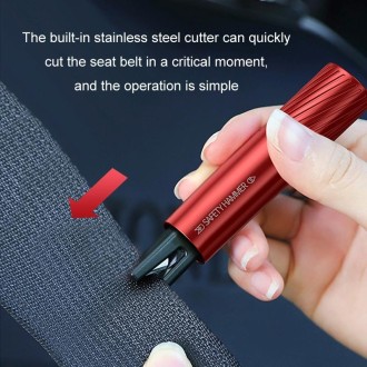 Vehicle-Mounted Multifunctional Broken Window Escape Safety Hammer(Red)