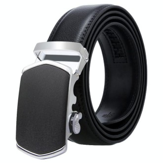 Dandali Casual Men Automatic Buckle Belt Business Soft Leather Pants Band, Length (cm): One Size 110-125cm(ZD-40)