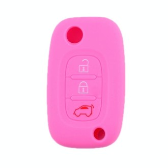 For Mercedes-Benz Smart Folding 2pcs 3 Button Silicone Key Case(Pink)