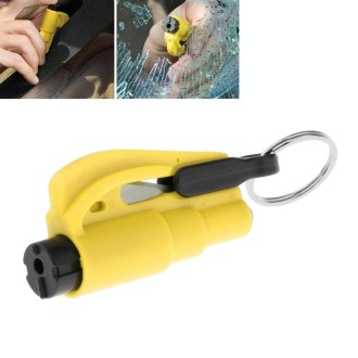 3 in 1 Car Emergency Hammer / Key Chain / Knife Broken Glass Portable Tool(Yellow)