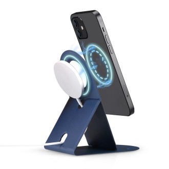 2 in 1 Vertical PU Magnetic Bracket for MagSafe Wireless Charger(Blue)