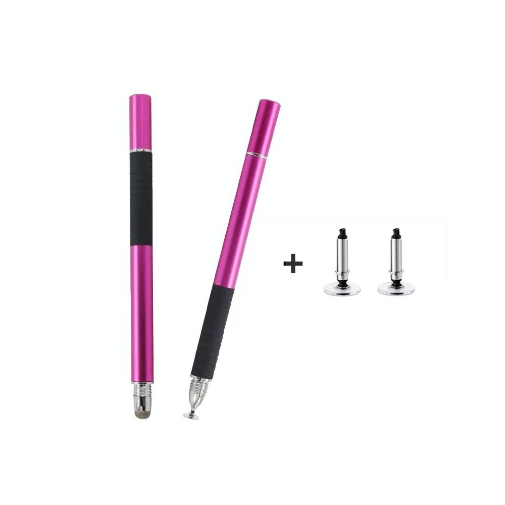 AT-31 Conductive Cloth Head + Precision Sucker Capacitive Pen Head 2-in-1 Handwriting Stylus with 2 Pen Head(Rose Red)