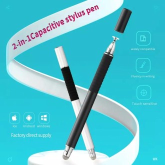 AT-31 Conductive Cloth Head + Precision Sucker Capacitive Pen Head 2-in-1 Handwriting Stylus with 2 Pen Head(Rose Red)