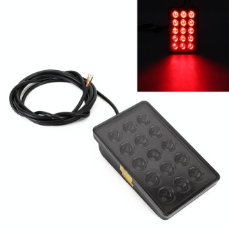 DC12V 1W Car Square Highlight Brake Lights Reversing Light with 15LEDs SMD-3528 (Black)