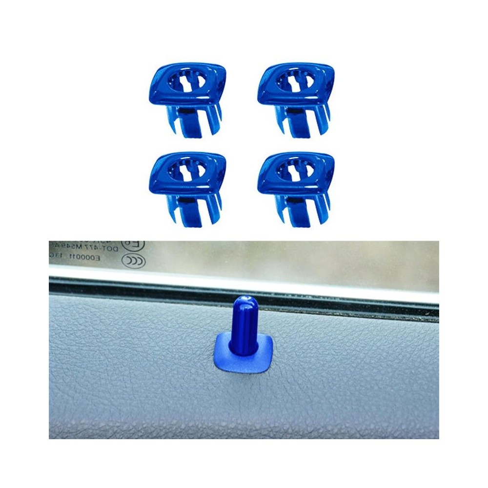 For BMW 5 Series 2011-2017 4 in 1 Car Interior Door Window Trim Panel Locking Knob Button Cover 5142 9171 769 (Blue)