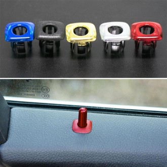 For BMW 5 Series 2011-2017 4 in 1 Car Interior Door Window Trim Panel Locking Knob Button Cover 5142 9171 769 (Blue)