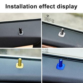 For BMW 5 Series 2011-2017 4 in 1 Car Interior Door Window Trim Panel Locking Knob Button Cover 5142 9171 769 (Blue)