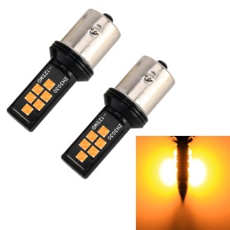 2 PCS 1156 DC9-16V / 3.5W Car Auto Turn Lights 12LEDs SMD-ZH3030 Lamps, with Constant Current(Yellow Light)