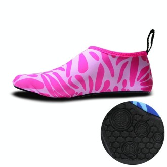 Non-slip Wear-resisting Thick Rubber Sole Diving Shoes and  Socks, One Pair, Size:M (Figured Pink)