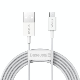 Baseus CAMYS-A02 2A USB to Micro USB Superior Series Fast Charging Data Cable, Cable Length:2m(White)