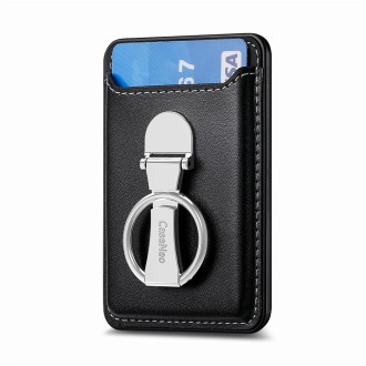 Magsafe Folding Ring Phone Card Bag Case for iPhone 15 / iPhone 14 / iPhone 13(Black)