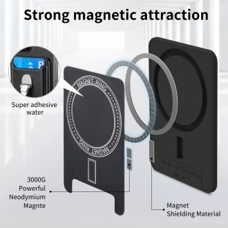 Magsafe Folding Ring Phone Card Bag Case for iPhone 15 / iPhone 14 / iPhone 13(Black)