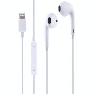 GL069 8 Pin Port Bluetooth Module Pop-up Window Wired Stereo Earphones with Mic (White)