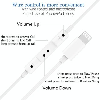 GL069 8 Pin Port Bluetooth Module Pop-up Window Wired Stereo Earphones with Mic (White)