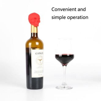 Skull Silicone Leak-Proof Fresh-Keeping Wine Stopper(Wine Red)