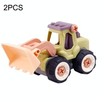 2PCS LXB-418 Removable Assembly Simulation Engineering Vehicle Model(Bulldozer)