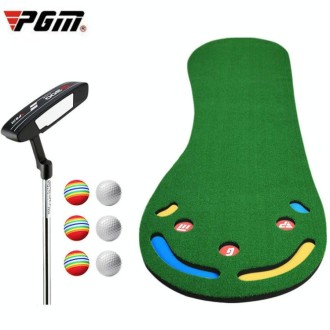 PGM GL002 Indoor Golf Putting Trainer Big Feet Mini Golf Practice Blanket with Putter and Balls, Style:Lawn