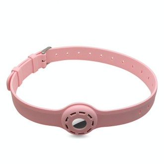 Pet Collar Anti-scratch Shockproof Silicone Protective Cover Case For AirTag(Pink)