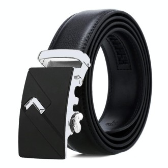 Dandali Casual Men Automatic Buckle Belt Business Soft Leather Pants Band, Length (cm): One Size 110-125cm(ZD-16)