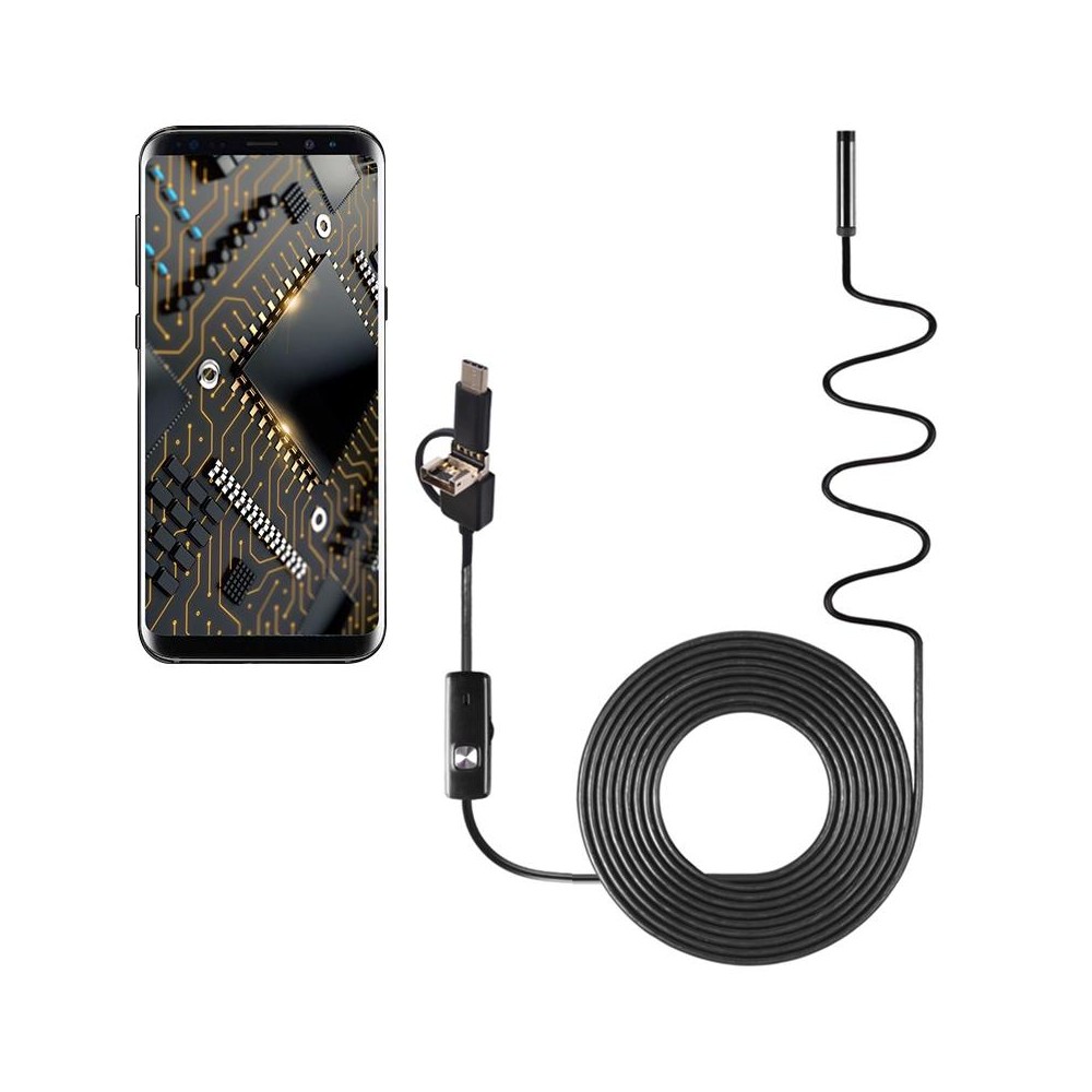 AN100 3 in 1 IP67 Waterproof USB-C / Type-C + Micro USB + USB HD Endoscope Snake Tube Inspection Camera for Parts of OTG Functio