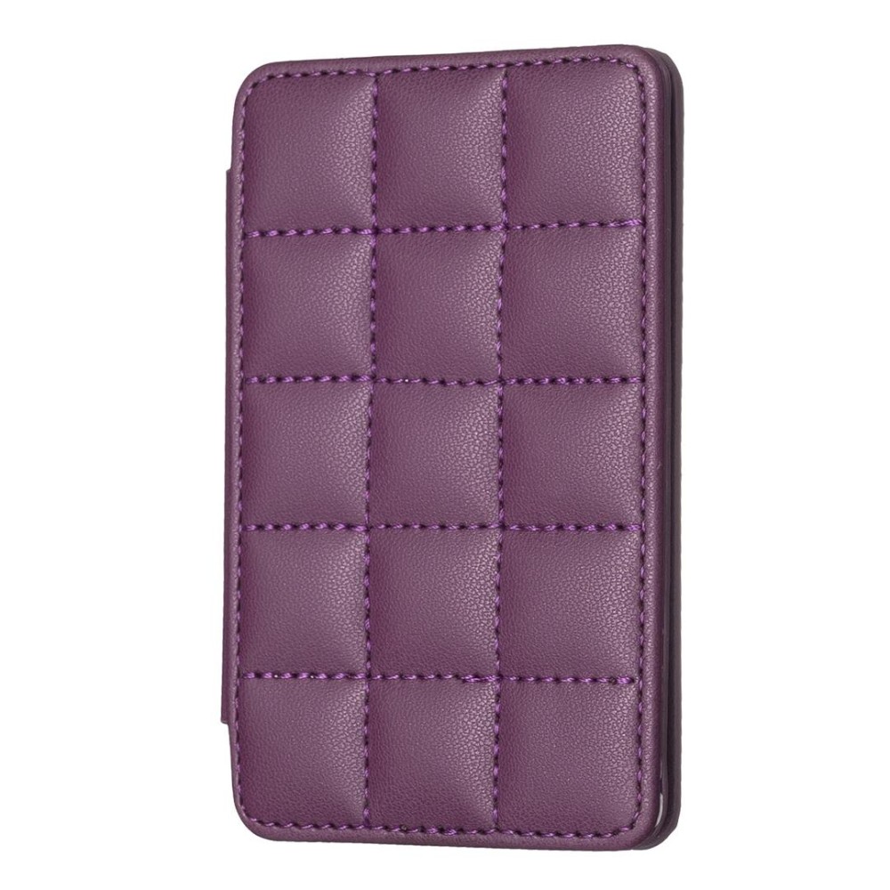 BFK01 Grid Pattern Card Bag Mobile Phone Back Sticker(Dark Purple)