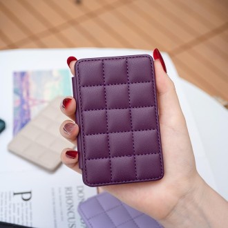 BFK01 Grid Pattern Card Bag Mobile Phone Back Sticker(Dark Purple)