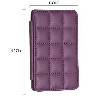 BFK01 Grid Pattern Card Bag Mobile Phone Back Sticker(Dark Purple)