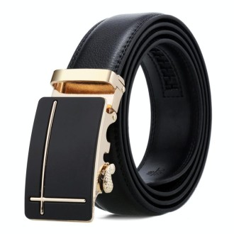 Dandali Casual Men Automatic Buckle Belt Business Soft Leather Pants Band, Length (cm): One Size 110-125cm(ZD-9)