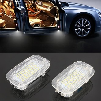 2 PCS LED Car DC 12V 1.5W 6000K 100LM Door Lights Lamps 18LEDs SMD-3528 Lamps for Mercedes Benz