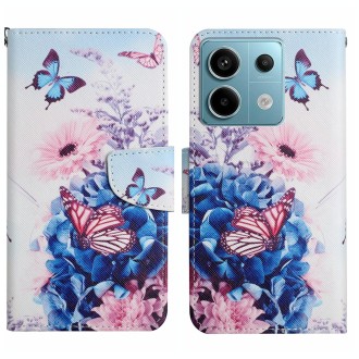 For Xiaomi Redmi Note 13 Pro 5G Colored Drawing Pattern Leather Phone Case(Purple Butterfly)