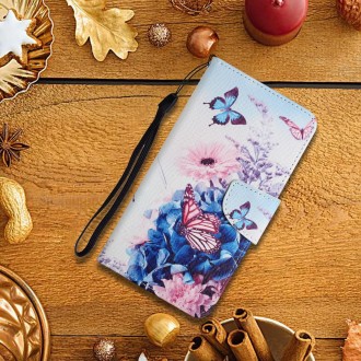 For Xiaomi Redmi Note 13 Pro 5G Colored Drawing Pattern Leather Phone Case(Purple Butterfly)