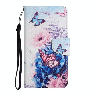 For Xiaomi Redmi Note 13 Pro 5G Colored Drawing Pattern Leather Phone Case(Purple Butterfly)