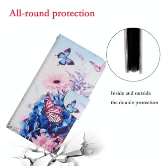 For Xiaomi Redmi Note 13 Pro 5G Colored Drawing Pattern Leather Phone Case(Purple Butterfly)