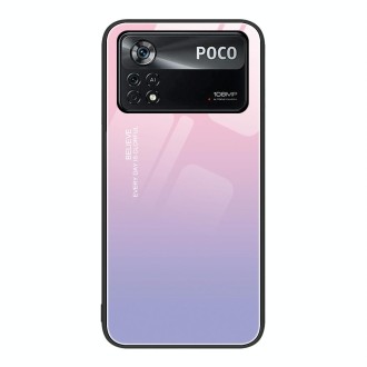 For Xiaomi Poco X4 Pro 5G Colorful Painted Glass Phone Case(Purple Sky)