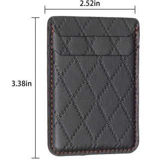 BFK11 Diamond Lattice Card Bag Mobile Phone Back Sticker(Black)