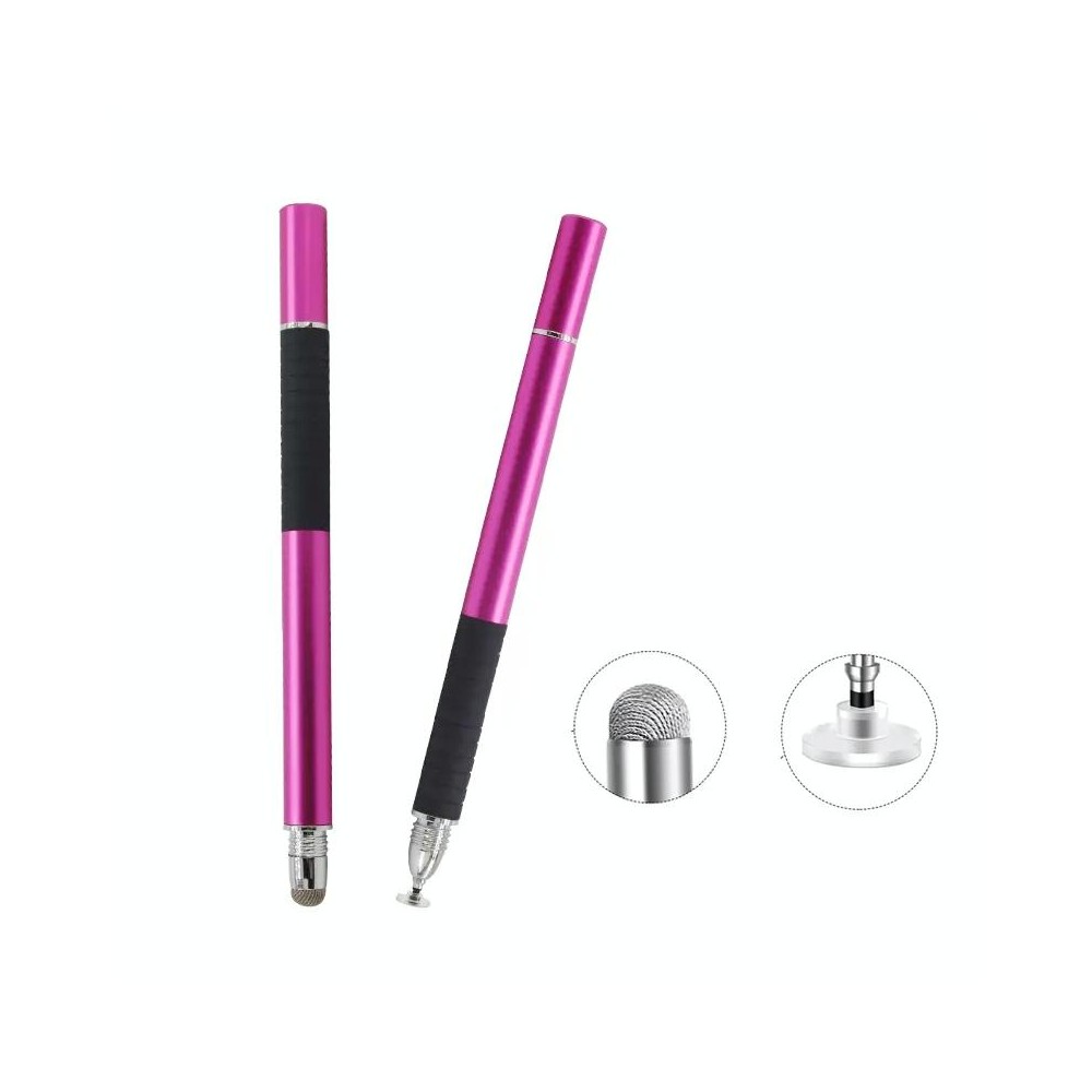 AT-31 Conductive Cloth Head + Precision Sucker Capacitive Pen Head 2-in-1 Handwriting Stylus(Rose Red)