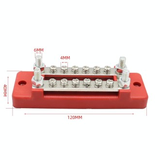 CP-3109-01 150A 12-48V RV Yacht Double-row 6-way Busbar(Red)