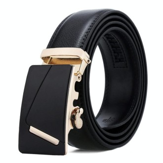 Dandali Casual Men Automatic Buckle Belt Business Soft Leather Pants Band, Length (cm): 125cm(ZD-19)