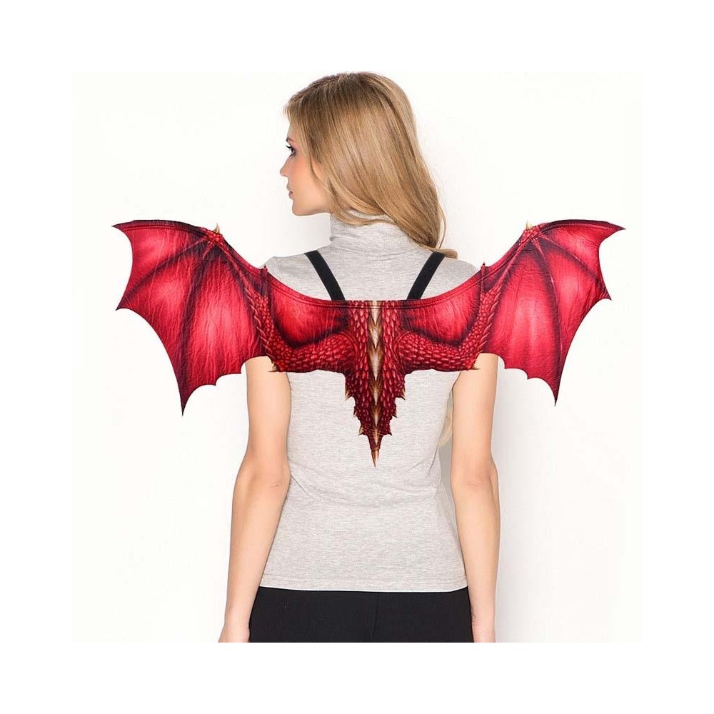 Halloween Carnival Adult Decoration Non-woven Dragon Wings Cosplay Wings Props, Size: One Size(Red)