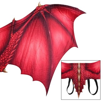 Halloween Carnival Adult Decoration Non-woven Dragon Wings Cosplay Wings Props, Size: One Size(Red)