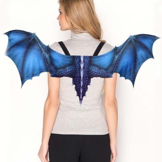 Halloween Carnival Adult Decoration Non-woven Dragon Wings Cosplay Wings Props, Size: One Size( Blue)