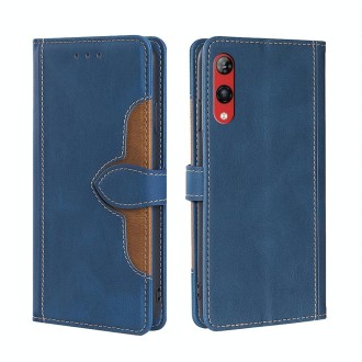 For Rakuten Hand 4G Skin Feel Magnetic Buckle Leather Phone Case(Blue)