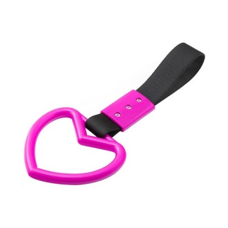 Car Rear Bumper Warning Hanging Ring Car Hand Pull Ring(Pink Black Belt)