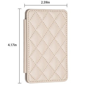 BFK05 Rhombus Pattern Card Bag Mobile Phone Back Sticker(Beige)