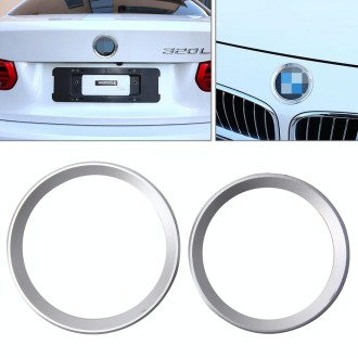 2 PCS/Set Zinc Alloy Steering Wheel Decoration Ring Sticker Logo Car Styling Modification Car Front Logo Ring Decoration Rear Co