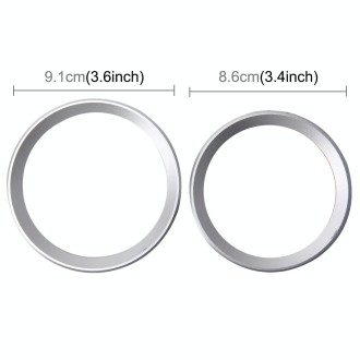 2 PCS/Set Zinc Alloy Steering Wheel Decoration Ring Sticker Logo Car Styling Modification Car Front Logo Ring Decoration Rear Co