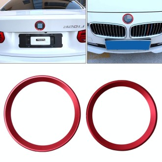 2 PCS/Set Zinc Alloy Steering Wheel Decoration Ring Sticker Logo Car Styling Modification Car Front Logo Ring Decoration Rear Co