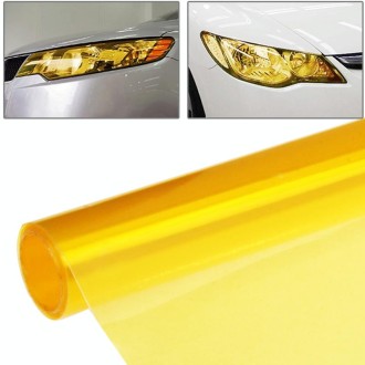 Protective Decoration Bright Surface Car Light Membrane /Lamp Sticker, Size: 195cm x 30cm(Gold)